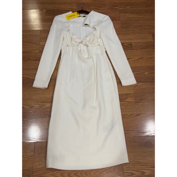 DUNDAS bride wool Ivory Long sleeve NWT Carter Cut-Out Dress 42 (US 6) - Picture 10 of 16